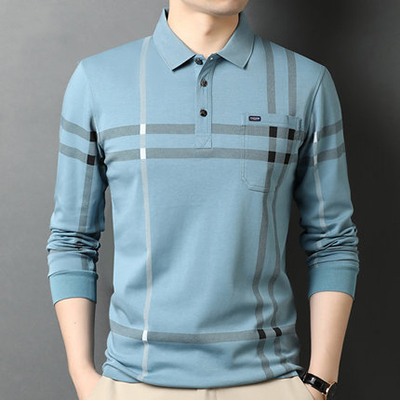 Lapel Long-sleeved T-shirt