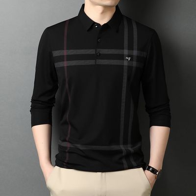 Lapel Long-sleeved T-shirt